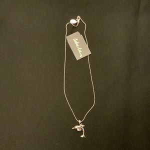 N2/ NWT 13” Cookie Lee Necklace - Girls Silver Necklace with Dolphin pendant